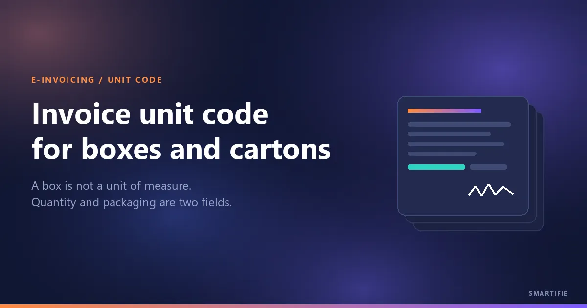 Invoice Unit Code for Boxes and Cartons