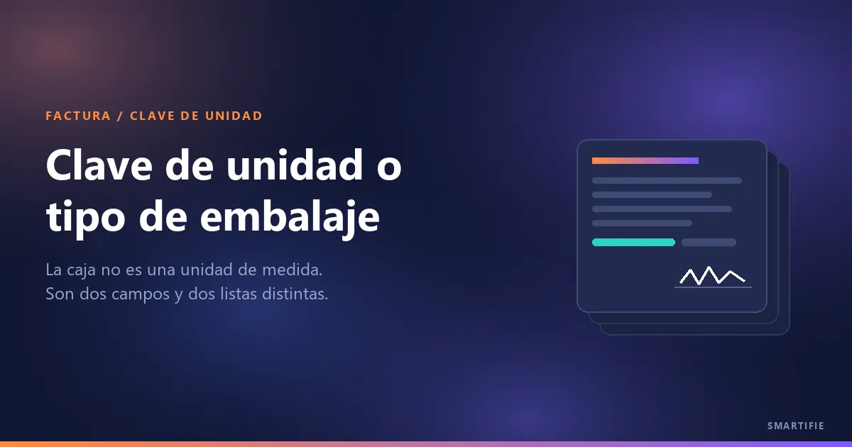 Clave de Unidad o Tipo de Embalaje