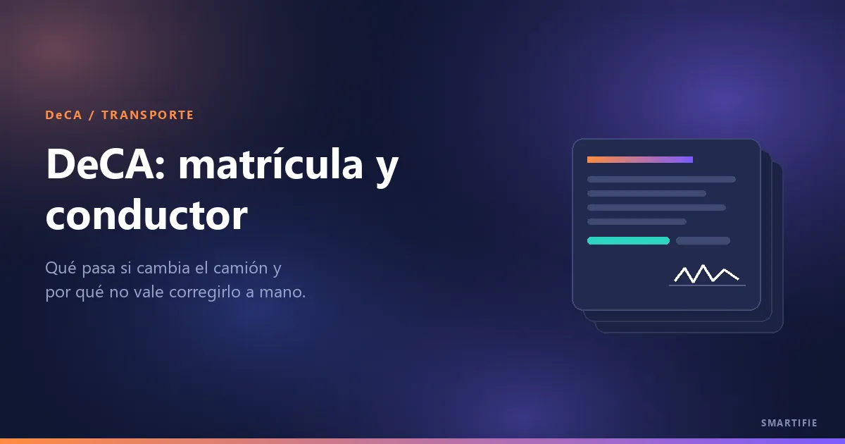 DeCA: Matrícula y Conductor del Transporte