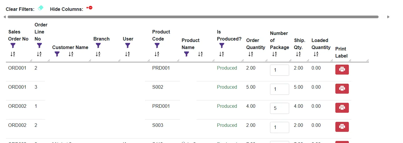 Smartifie Logistic App Print Label order list