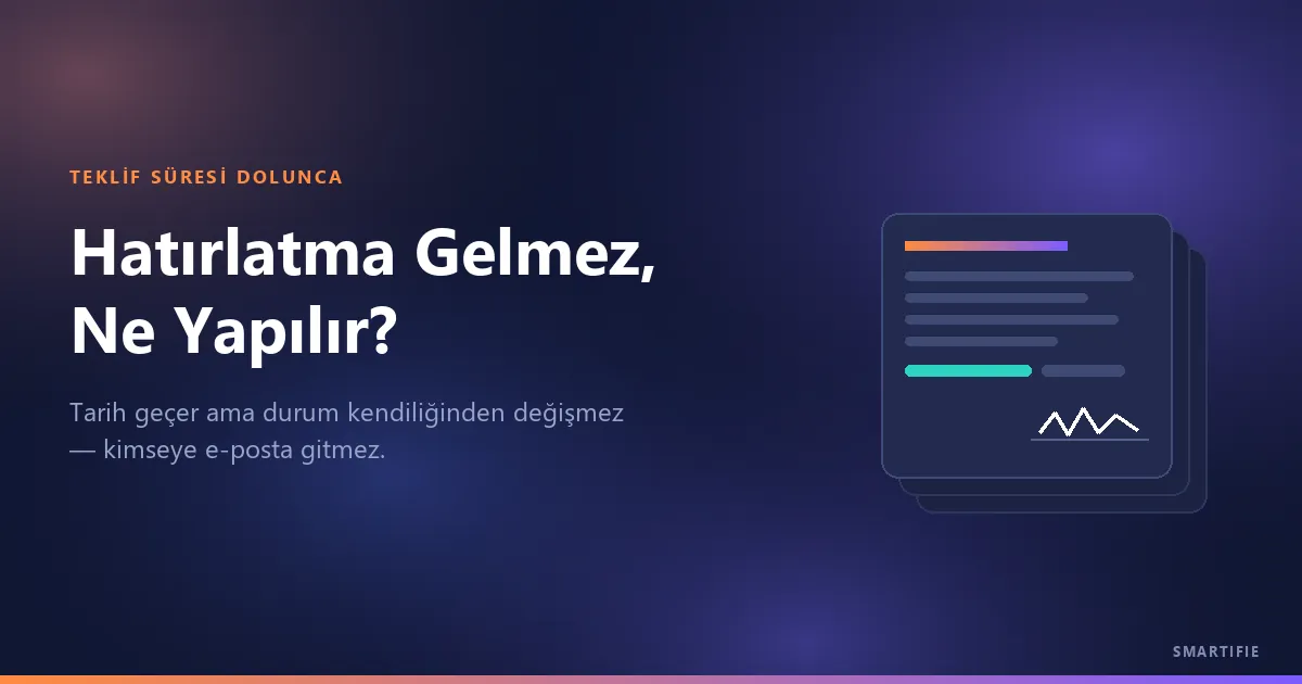 Teklifin Süresi Doldu, Hatırlatma Gelmiyor: Ne Yapılır?