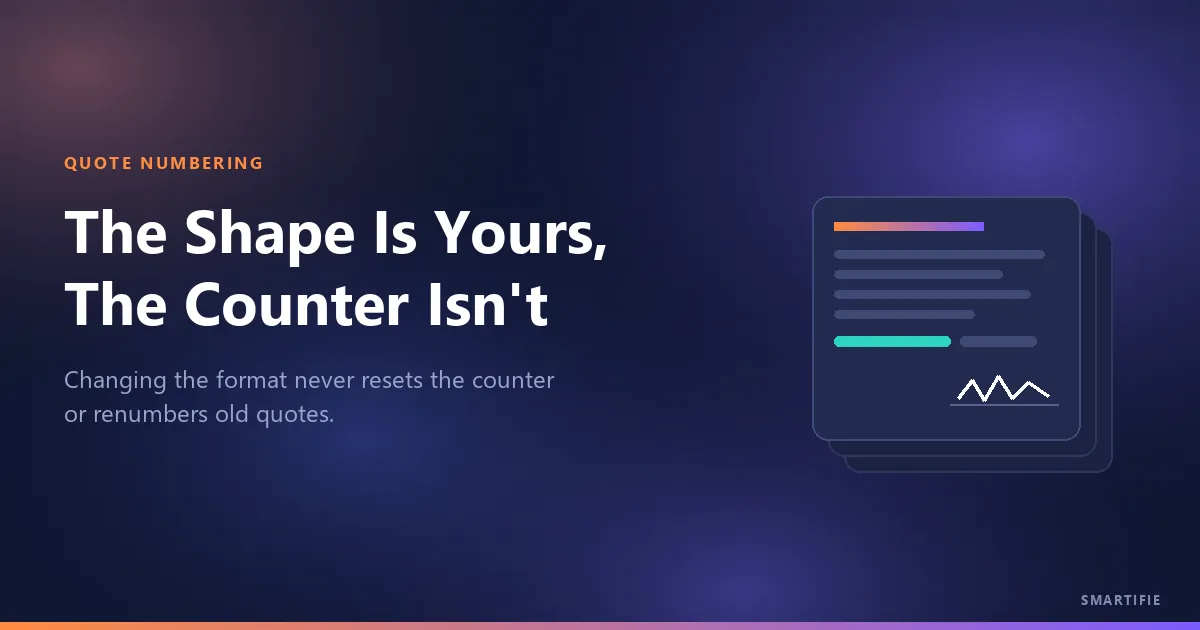 The shape of a quote number is yours, the counter is a separate layer