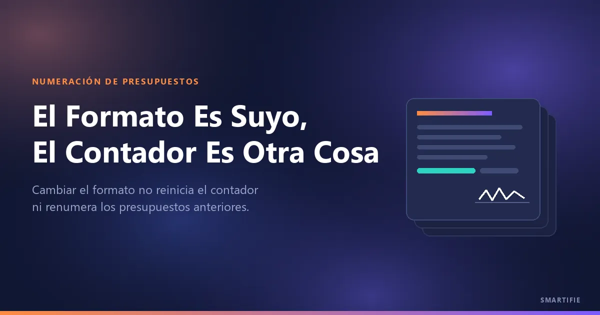 La forma del número de presupuesto es suya, el contador es otra capa