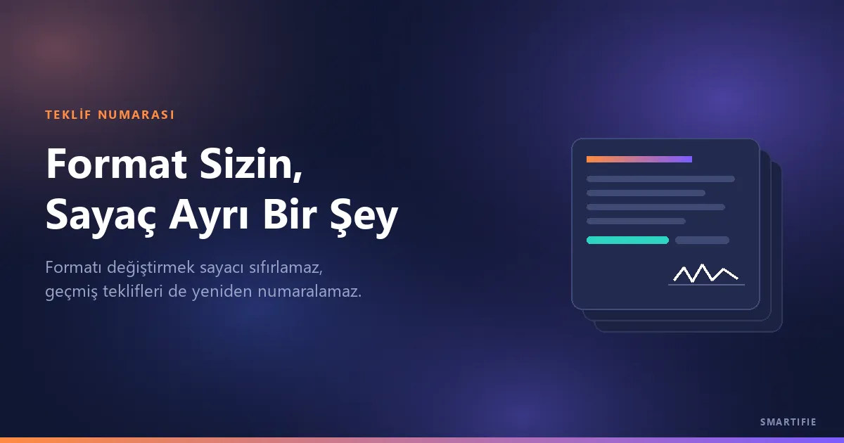 Teklif numarasının şekli sizindir, sayaç ayrı bir katmandır