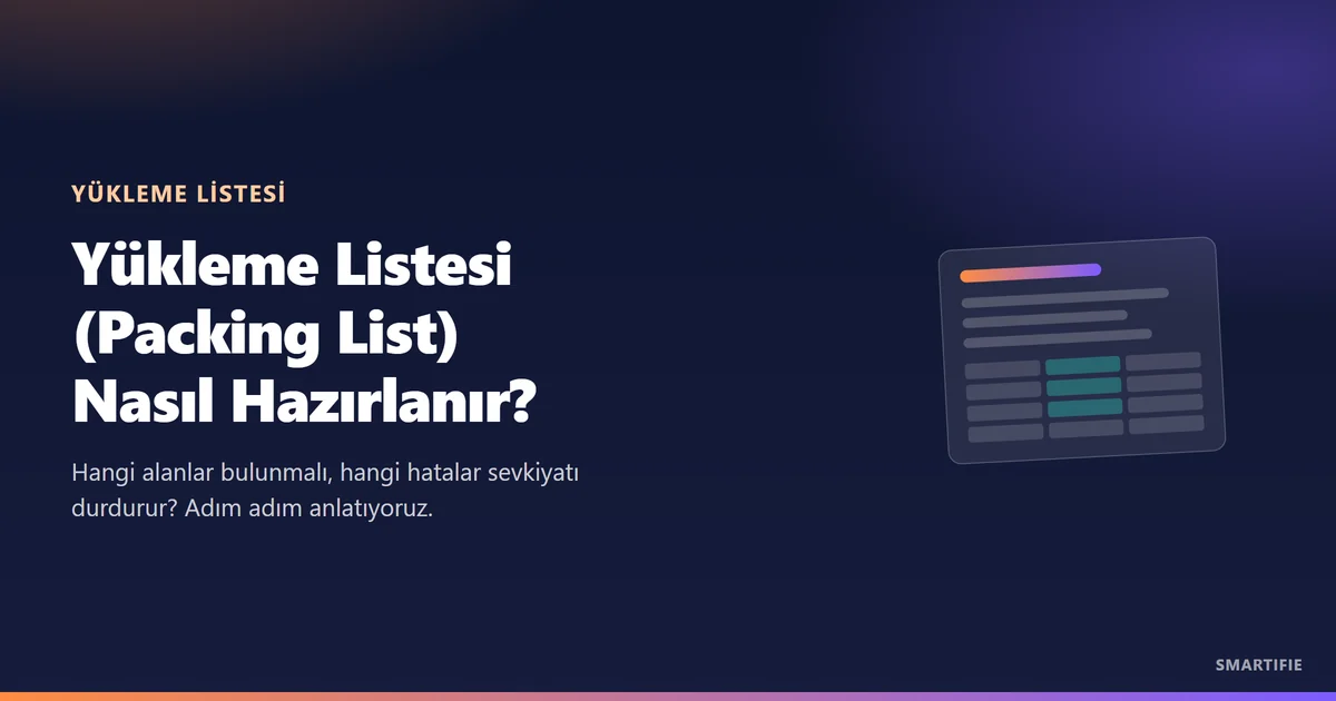 Yükleme Listesi (Packing List) Nasıl Hazırlanır?