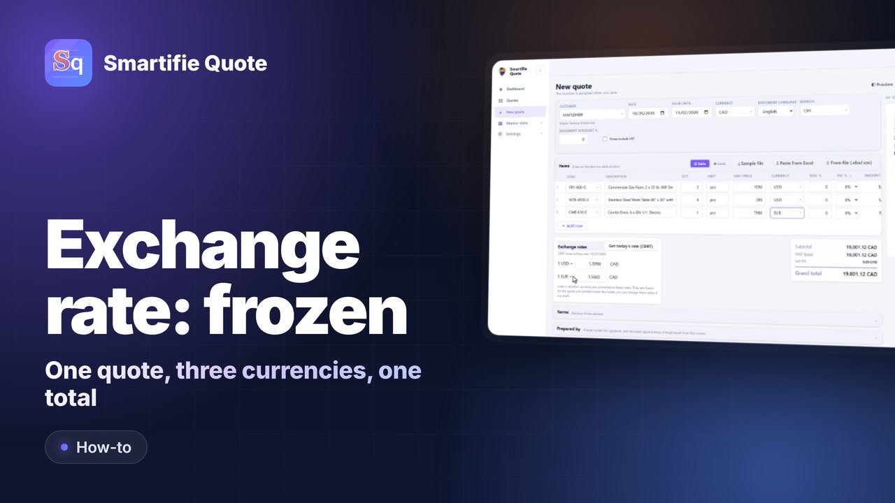 Multi-Currency Quote: Freeze the Exchange Rate | Smartifie Quote