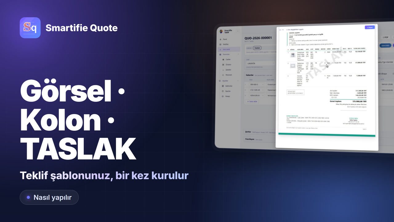 Teklif Şablonu: Kolonlar, Ürün Görseli, Filigran | Smartifie Teklif
