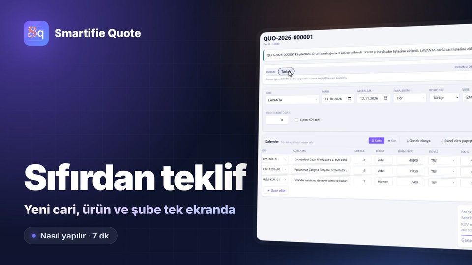 Teklif Nasıl Hazırlanır? Sıfırdan Teklif | Smartifie Quote