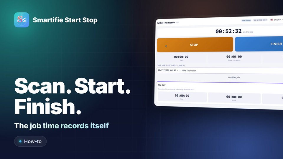 Job Time Tracking: Scan a Badge, Time the Job | Smartifie Start Stop